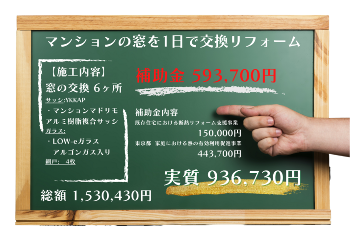 東京都と断熱リフォーム補助金の併用事例